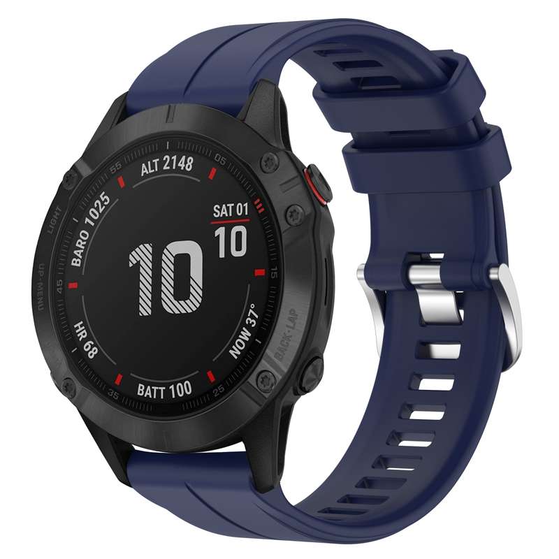 For Garmin Fenix 6 Pro GPS 22mm Solid Color Silicone Watch Band(Burgundy)