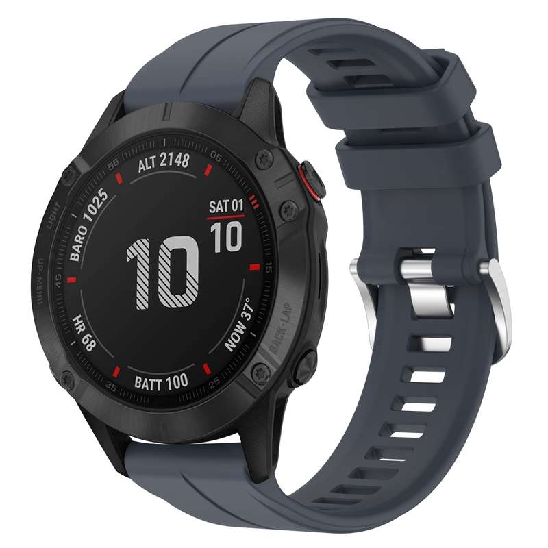 For Garmin Fenix 6 Pro GPS 22mm Solid Color Silicone Watch Band(Burgundy)