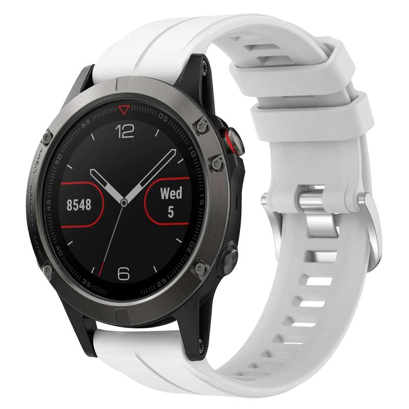 For Garmin Fenix 5 22mm Solid Color Silicone Watch Band(Black)
