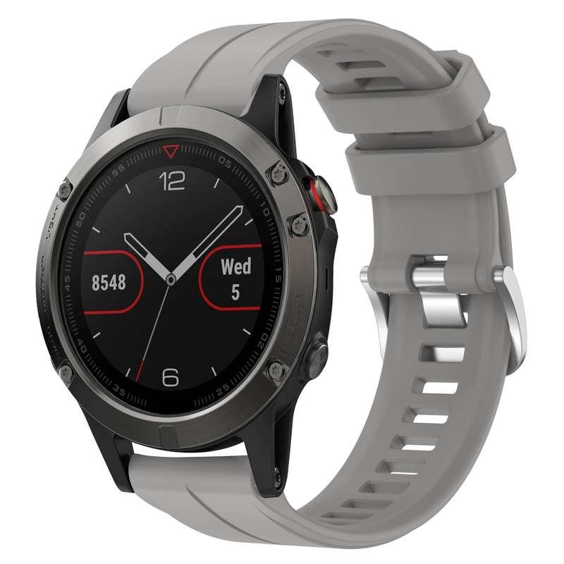 For Garmin Fenix 5 22mm Solid Color Silicone Watch Band(Black)