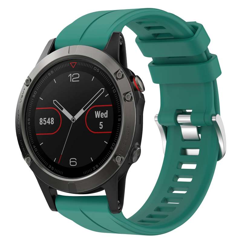 For Garmin Fenix 5 22mm Solid Color Silicone Watch Band(Black)