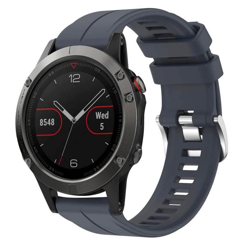 For Garmin Fenix 5 22mm Solid Color Silicone Watch Band(Black)