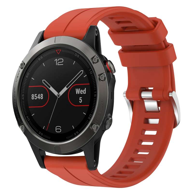 For Garmin Fenix 5 22mm Solid Color Silicone Watch Band(Black)