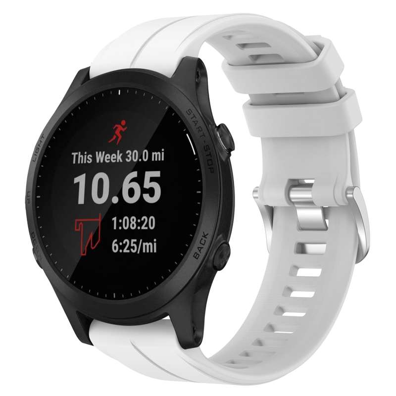 For Garmin Forerunner 945 22mm Solid Color Silicone Watch Band(Black)