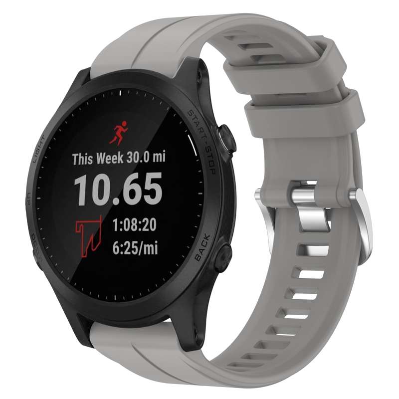 For Garmin Forerunner 945 22mm Solid Color Silicone Watch Band(Black)