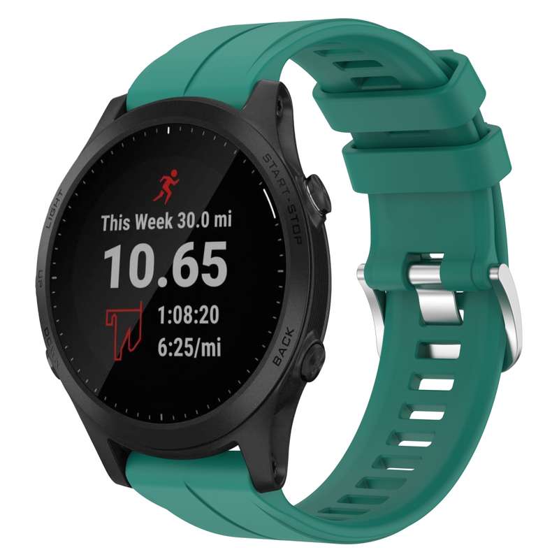 For Garmin Forerunner 945 22mm Solid Color Silicone Watch Band(Black)