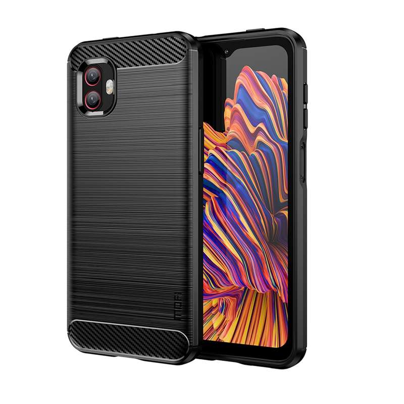 For Samsung Galaxy Xcover6 Pro / Xcover Pro 2 MOFI Gentleness Brushed Carbon Fiber Soft TPU Case(Bla