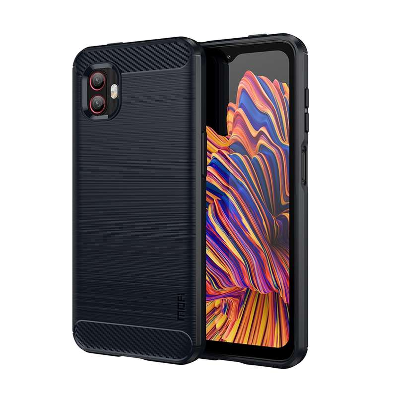 For Samsung Galaxy Xcover6 Pro / Xcover Pro 2 MOFI Gentleness Brushed Carbon Fiber Soft TPU Case(Bla