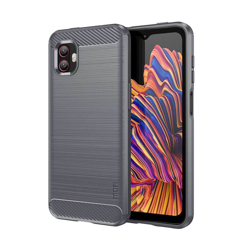 For Samsung Galaxy Xcover6 Pro / Xcover Pro 2 MOFI Gentleness Brushed Carbon Fiber Soft TPU Case(Bla