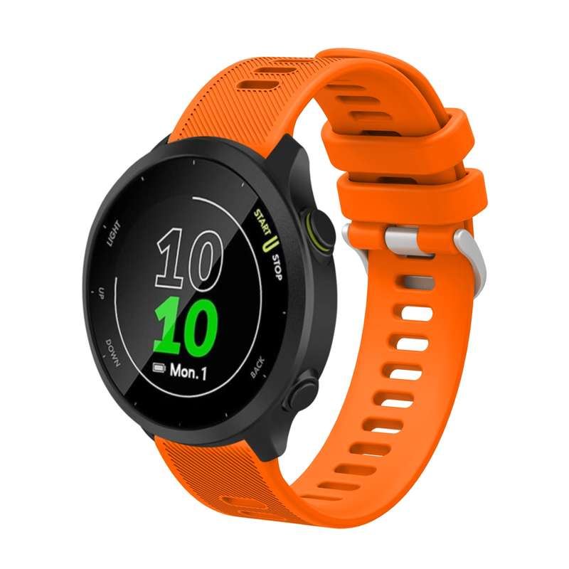 For Garmin Forerunner 55 20mm Silicone Twill Watch Band(Midnight Blue)