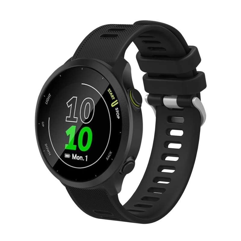 For Garmin Forerunner 55 20mm Silicone Twill Watch Band(Midnight Blue)