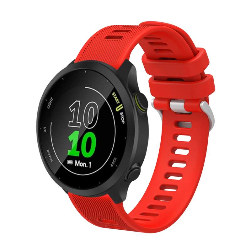 For Garmin Forerunner 55 20mm Silicone Twill Watch Band(Midnight Blue)