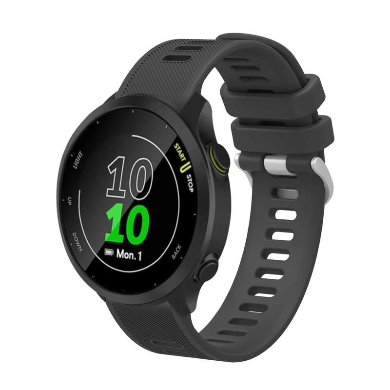 For Garmin Forerunner 55 20mm Silicone Twill Watch Band(Midnight Blue)
