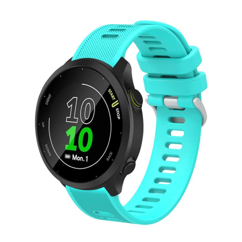 For Garmin Forerunner 55 20mm Silicone Twill Watch Band(Midnight Blue)