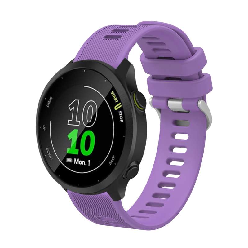For Garmin Forerunner 55 20mm Silicone Twill Watch Band(Midnight Blue)