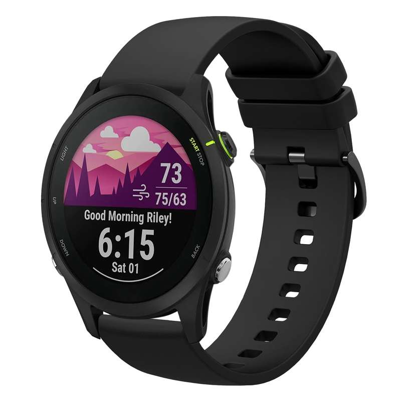 For Garmin Forerunner 255S 18mm Solid Color Soft Silicone Watch Band(Yellow)