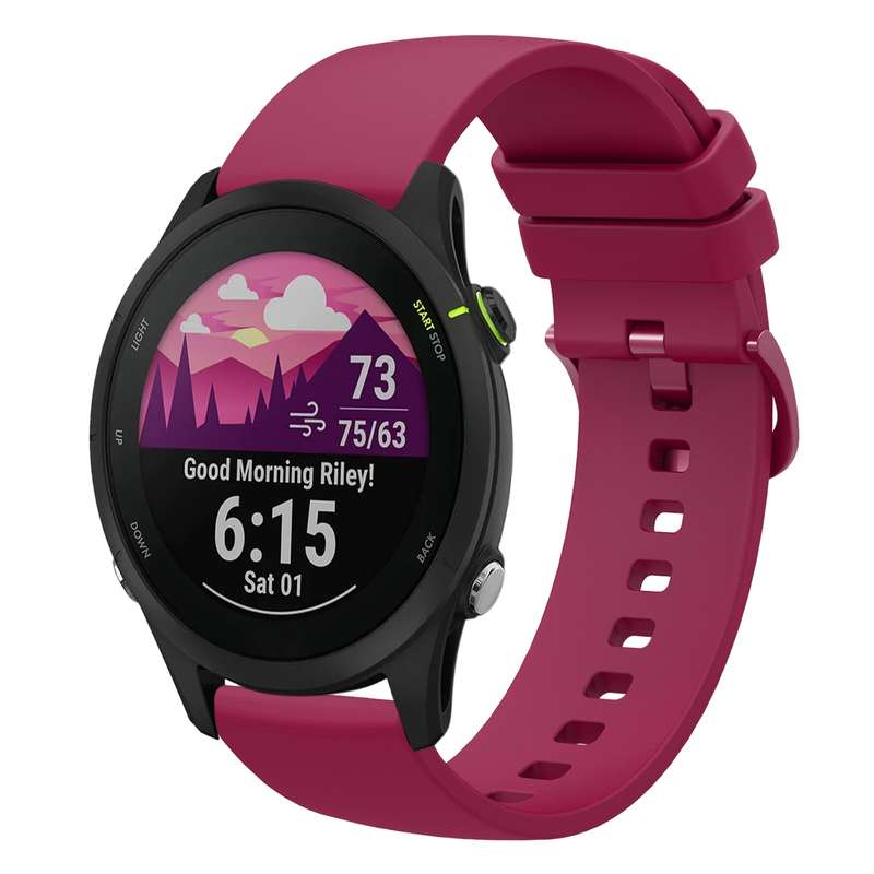 For Garmin Forerunner 255S 18mm Solid Color Soft Silicone Watch Band(Yellow)