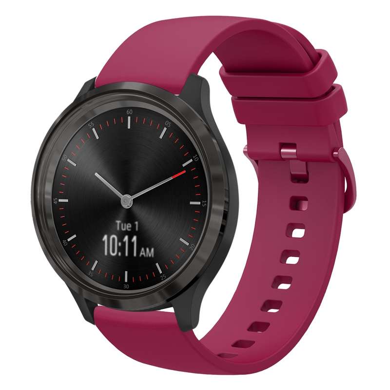 For Garmin Vivomove 3 20mm Solid Color Soft Silicone Watch Band(Pine Green)