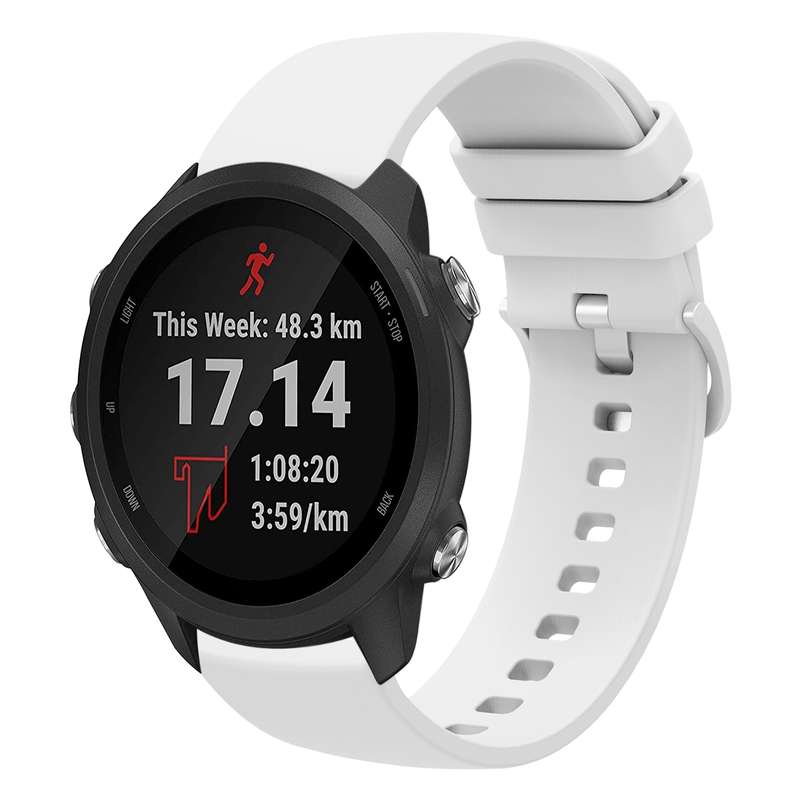For Garmin Forerunner 245 20mm Solid Color Soft Silicone Watch Band(Black)