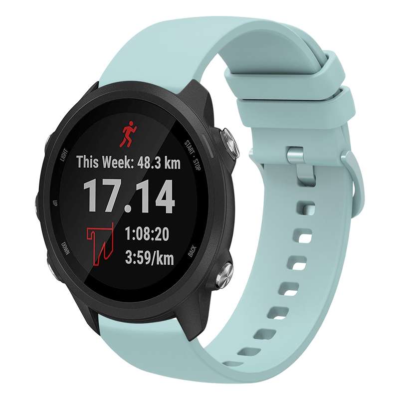For Garmin Forerunner 245 20mm Solid Color Soft Silicone Watch Band(Black)