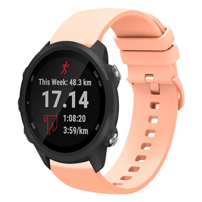 For Garmin Forerunner 245 20mm Solid Color Soft Silicone Watch Band(Black)