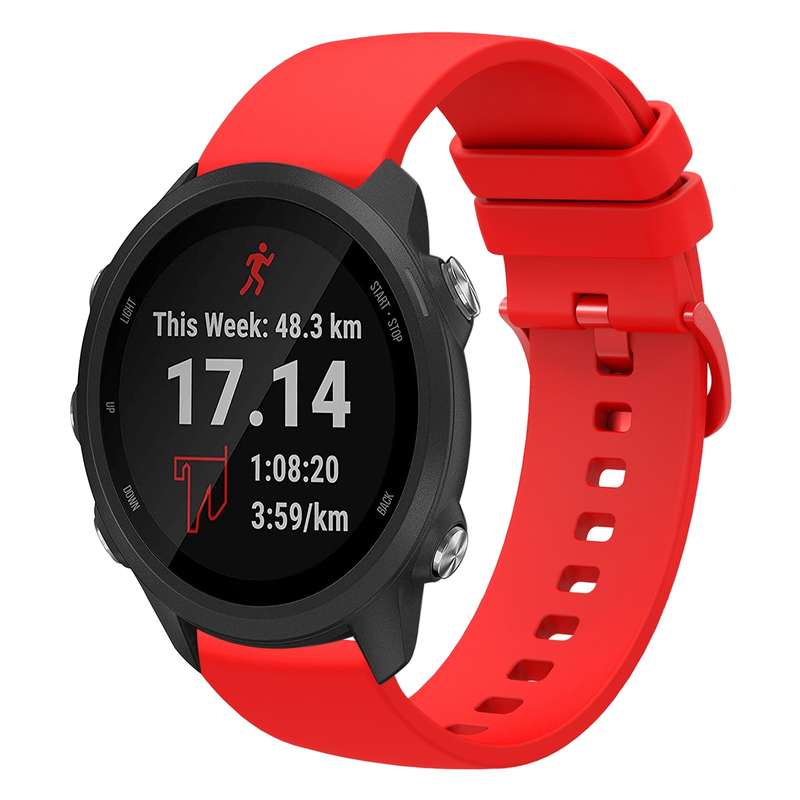 For Garmin Forerunner 245 20mm Solid Color Soft Silicone Watch Band(Black)