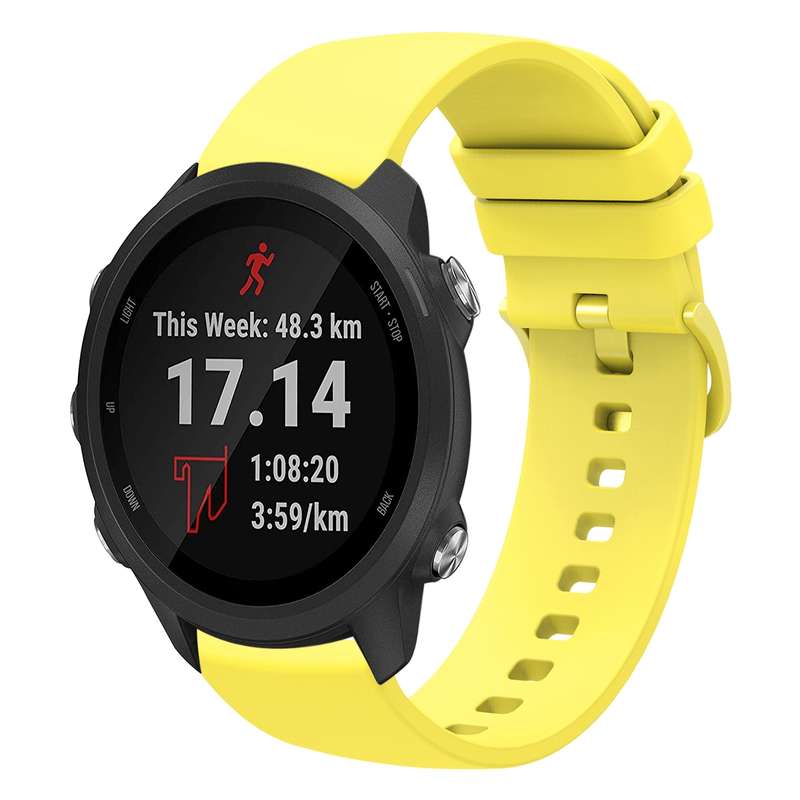 For Garmin Forerunner 245 20mm Solid Color Soft Silicone Watch Band(Black)