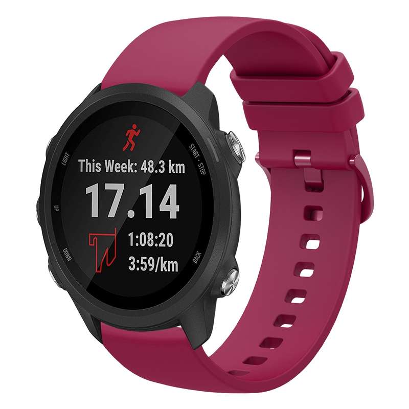 For Garmin Forerunner 245 20mm Solid Color Soft Silicone Watch Band(Black)
