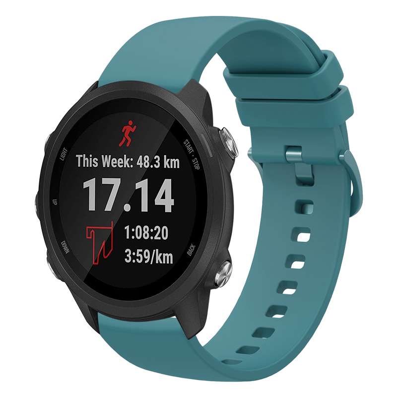 For Garmin Forerunner 245 20mm Solid Color Soft Silicone Watch Band(Black)