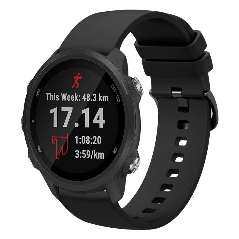 For Garmin Forerunner 245 Music 20mm Solid Color Soft Silicone Watch Band(Burgundy)