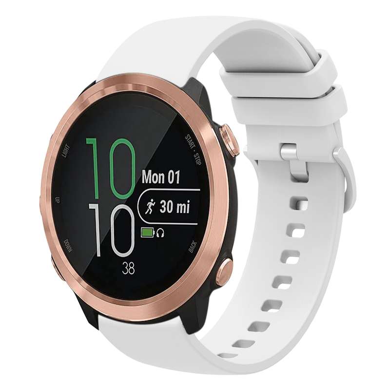 For Garmin Forerunner 645 Music 20mm Solid Color Soft Silicone Watch Band(Pink)