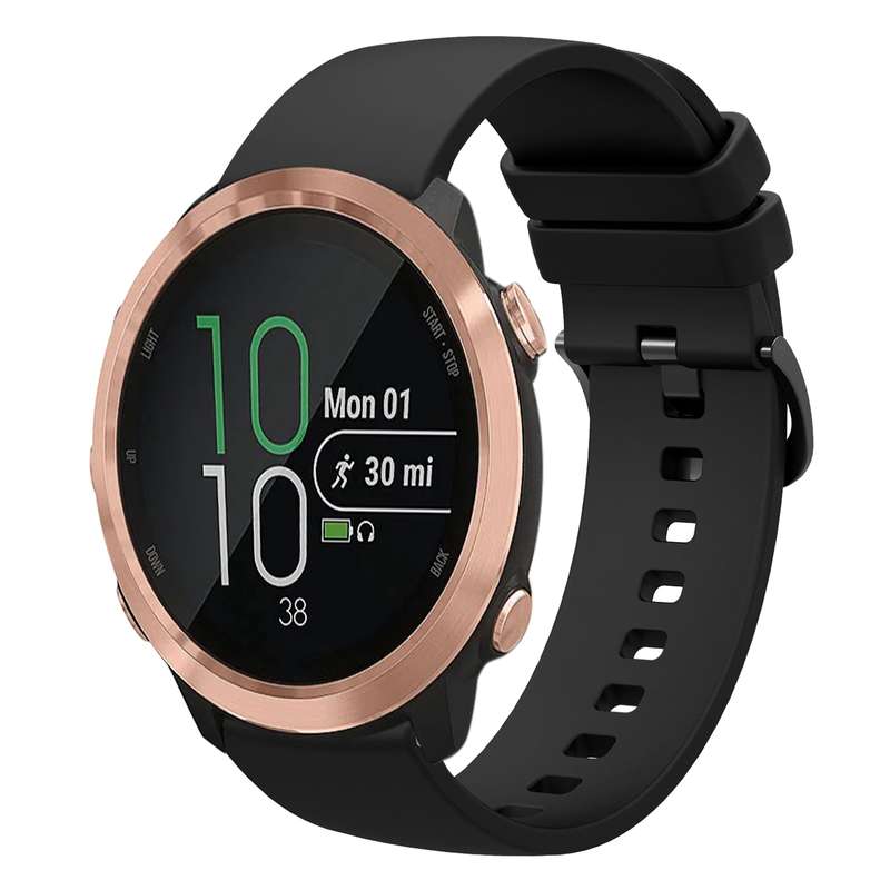 For Garmin Forerunner 645 Music 20mm Solid Color Soft Silicone Watch Band(Pink)