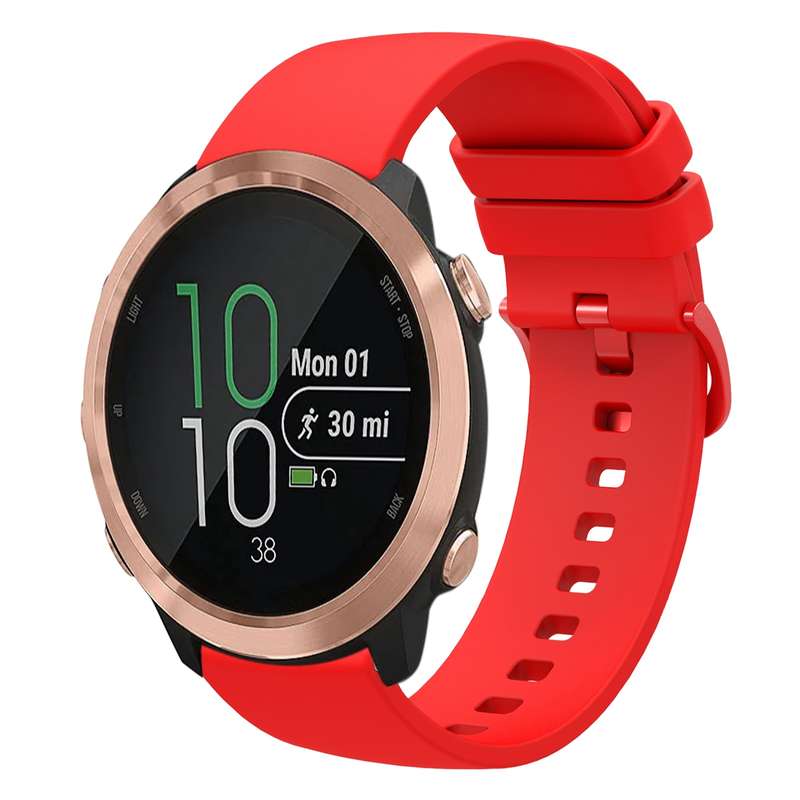For Garmin Forerunner 645 Music 20mm Solid Color Soft Silicone Watch Band(Pink)