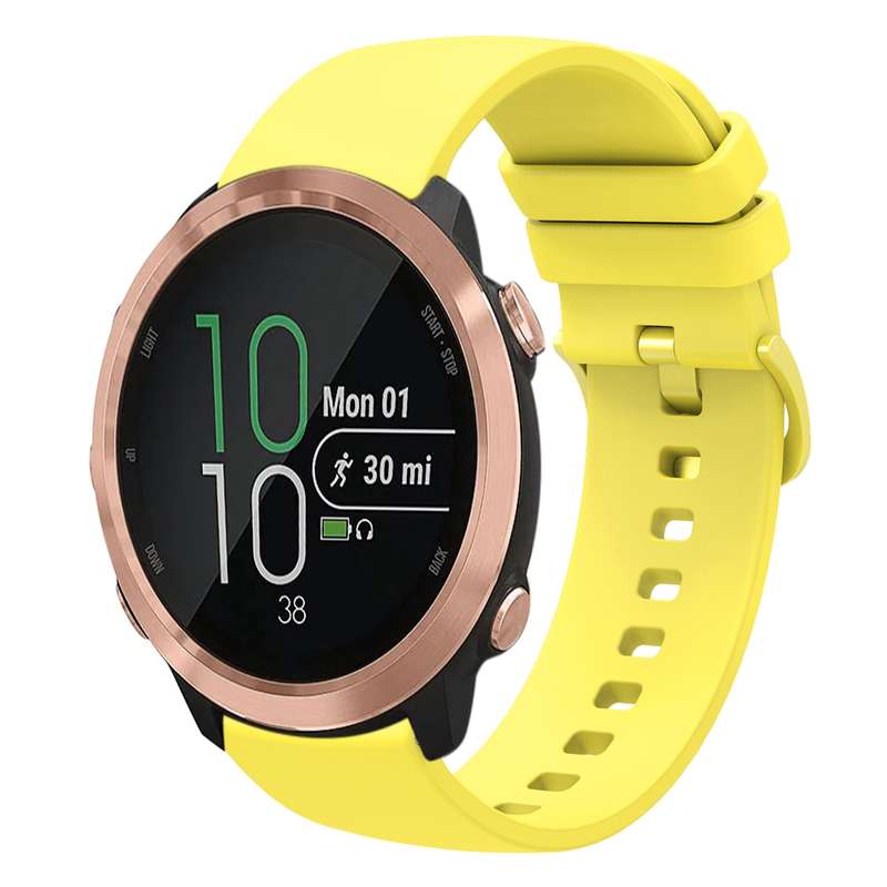 For Garmin Forerunner 645 Music 20mm Solid Color Soft Silicone Watch Band(Pink)