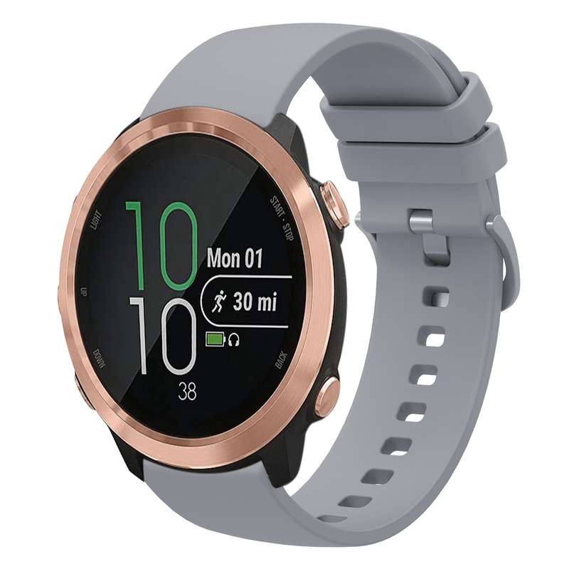 For Garmin Forerunner 645 Music 20mm Solid Color Soft Silicone Watch Band(Pink)