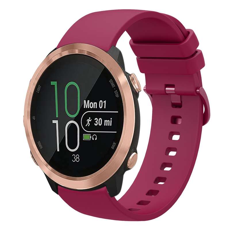 For Garmin Forerunner 645 Music 20mm Solid Color Soft Silicone Watch Band(Pink)