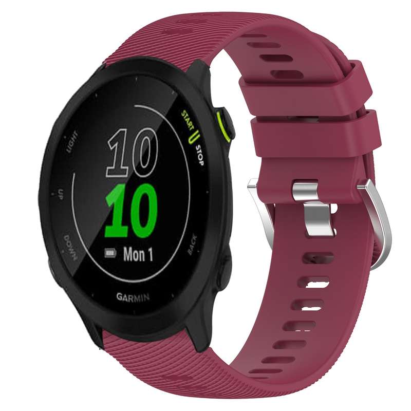 For Garmin Forerunner 55 20mm Solid Color Soft Silicone Watch Band(Midnight Blue)