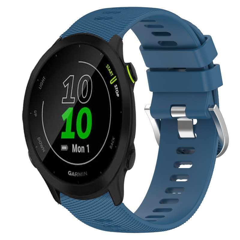 For Garmin Forerunner 55 20mm Solid Color Soft Silicone Watch Band(Midnight Blue)