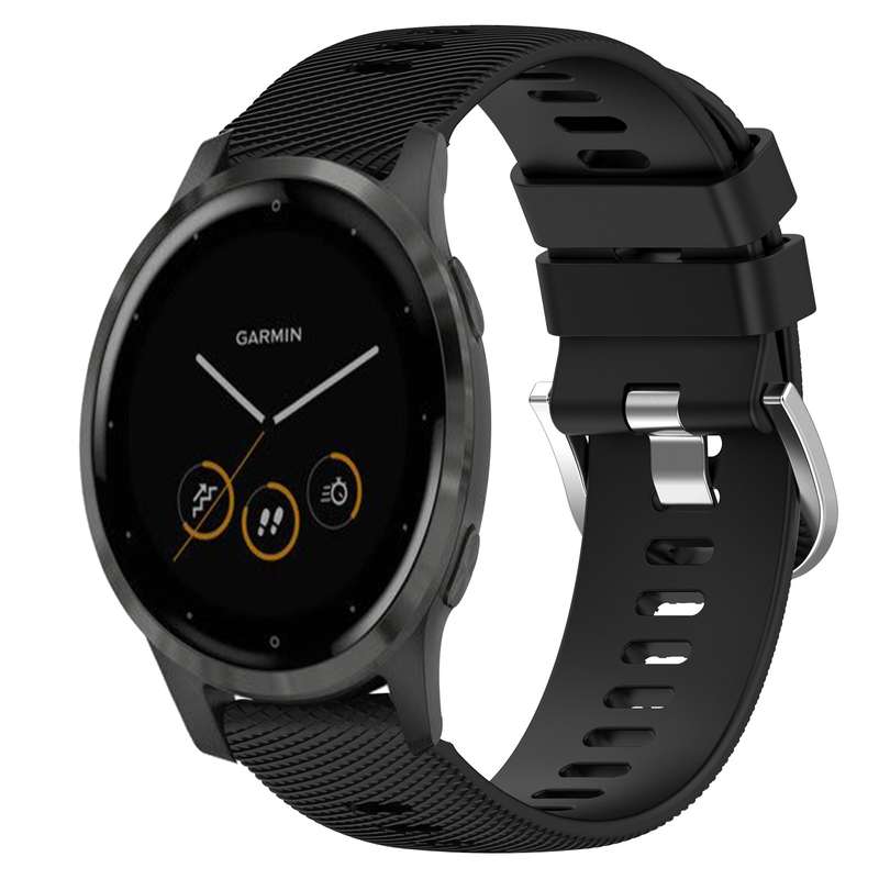 For Garmin Vivoactive 4S 18mm Solid Color Silicone Watch Band(Roland Purple)