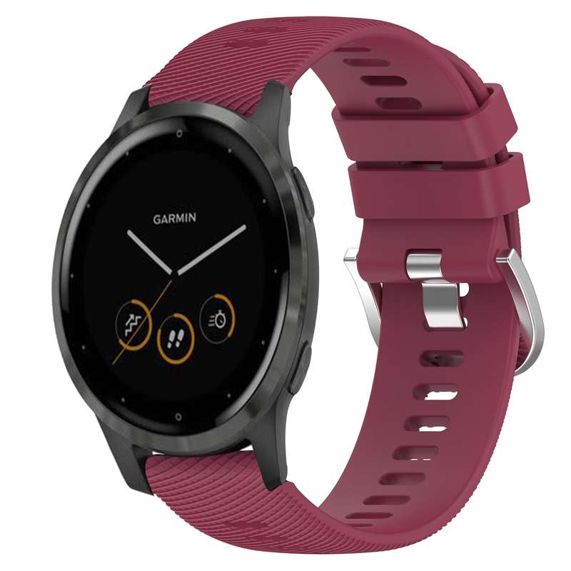 For Garmin Vivoactive 4S 18mm Solid Color Silicone Watch Band(Roland Purple)