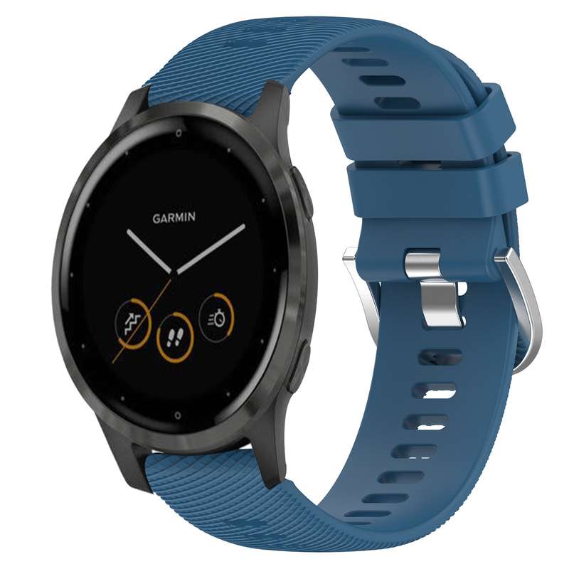 For Garmin Vivoactive 4S 18mm Solid Color Silicone Watch Band(Roland Purple)
