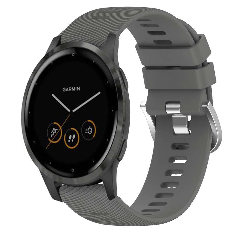 For Garmin Vivoactive 4S 18mm Solid Color Silicone Watch Band(Roland Purple)