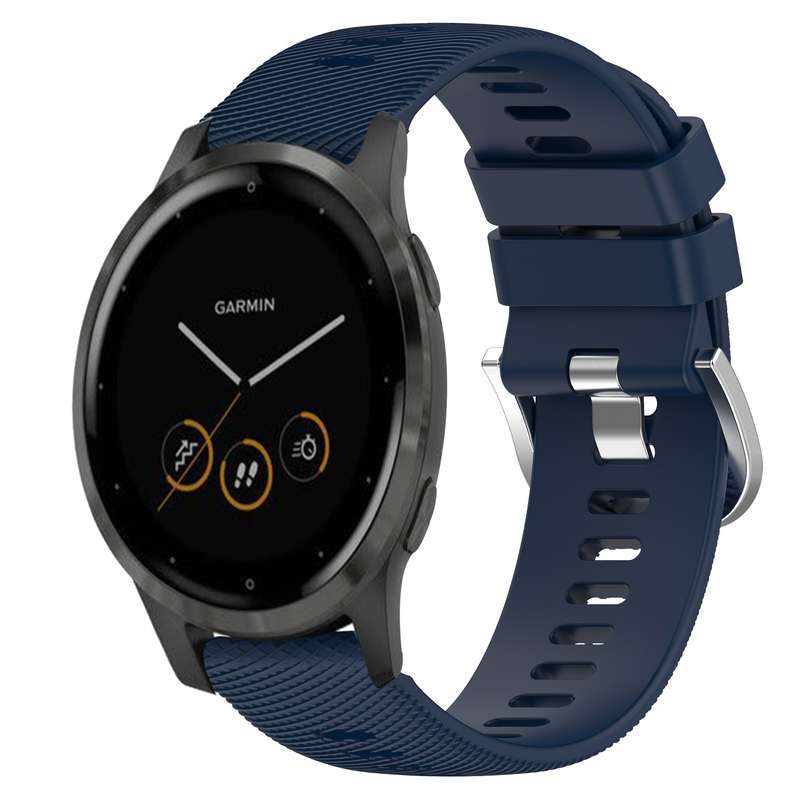 For Garmin Vivoactive 4S 18mm Solid Color Silicone Watch Band(Roland Purple)