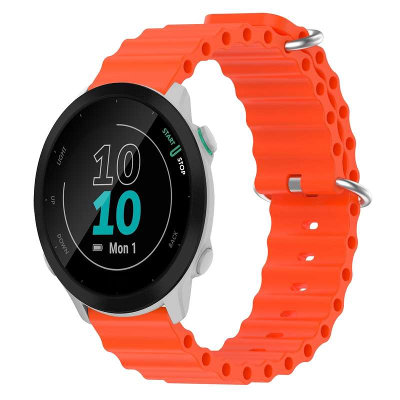 For Garmin Forerunner 55 20mm Ocean Style Silicone Solid Color Watch Band(White)