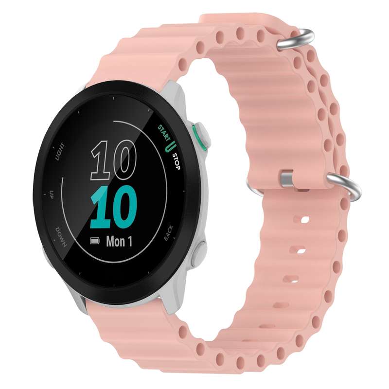 For Garmin Forerunner 55 20mm Ocean Style Silicone Solid Color Watch Band(White)