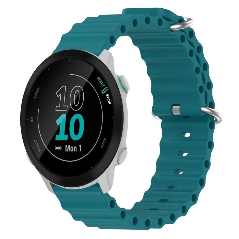 For Garmin Forerunner 55 20mm Ocean Style Silicone Solid Color Watch Band(White)