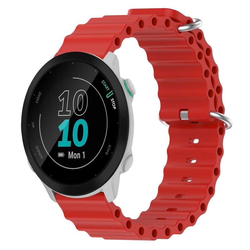 For Garmin Forerunner 55 20mm Ocean Style Silicone Solid Color Watch Band(White)