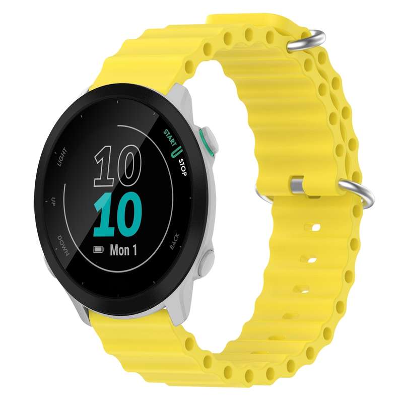 For Garmin Forerunner 55 20mm Ocean Style Silicone Solid Color Watch Band(White)