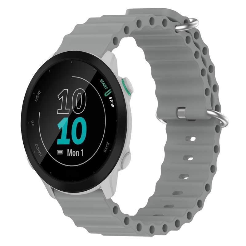 For Garmin Forerunner 55 20mm Ocean Style Silicone Solid Color Watch Band(White)