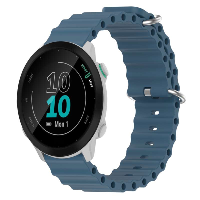 For Garmin Forerunner 55 20mm Ocean Style Silicone Solid Color Watch Band(White)
